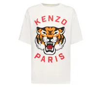 Kenzo T-shirt oversize Lucky Tiger in cotone Bianco