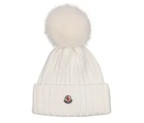 Cappello beanie in lana tricot con logo