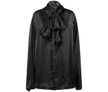 Balenciaga Camicia in viscosa con cappuccio Nero