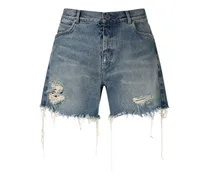 Shorts in denim di cotone destroyed