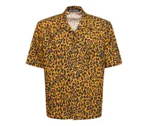 Camicia bowling Cheetah in misto lino