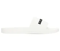 Balenciaga Sandali in gomma con logo Bianco
