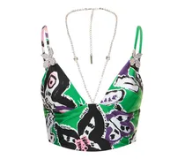 Crop top Butterfly stampato