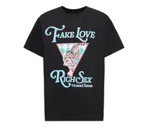 T-shirt Fake Love Rich Sex Tiger in cotone