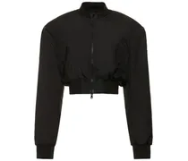 Tailored cropped tech bomber jacket