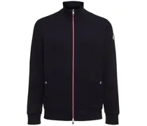 Moncler Cotton fleece zip-up sweatshirt Blu