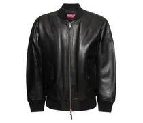 Bomber Oval-D in pelle goffrata
