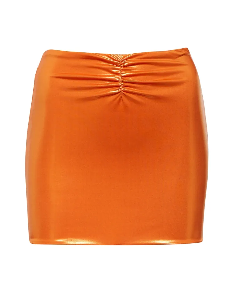 Alessandra Rich Minigonna metallizzata Arancione