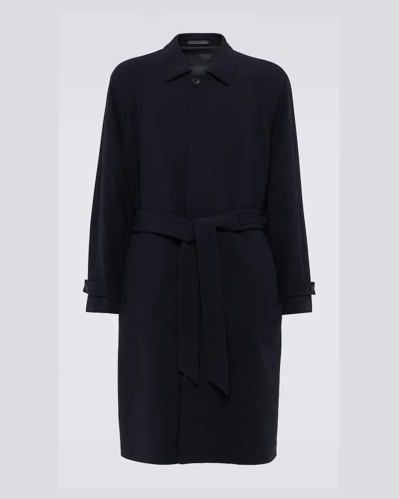 Giorgio Armani Cappotto in misto lana Blu