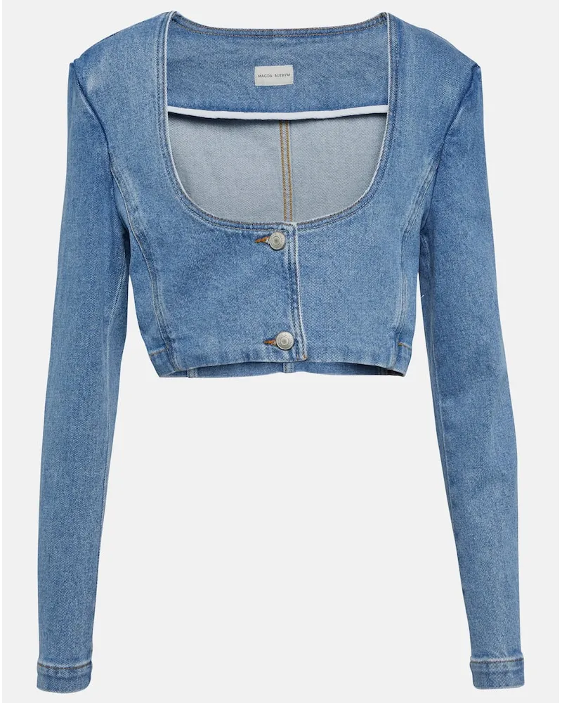 Magda Butrym Top di jeans cropped Blu