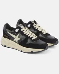 Golden Goose Sneakers Running Sole in pelle e suede Nero