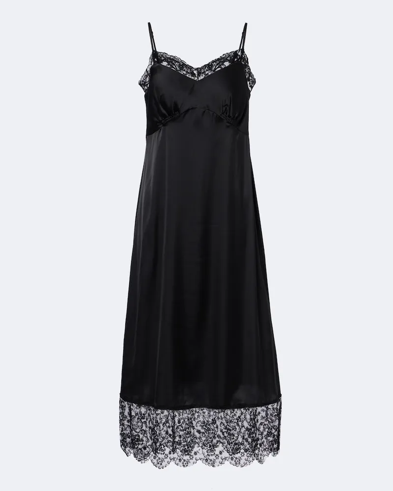 Simone Rocha Abito sottoveste in satin Nero