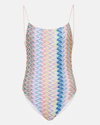 Missoni Costume intero in lamé a zig-zag Multicolore