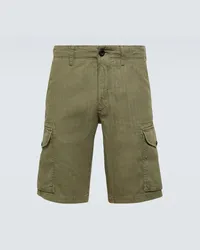 Incotex Shorts cargo in cotone e lino Verde