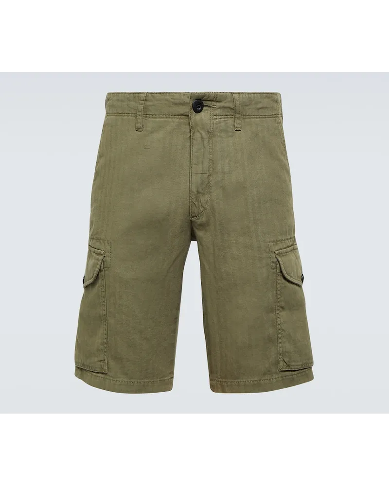 Slowear Shorts cargo in cotone e lino Verde