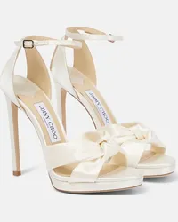 Jimmy Choo Sandali Rosie 120 in raso Bianco