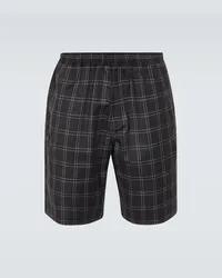 Our Legacy Shorts Drape in tessuto tecnico a quadri Nero