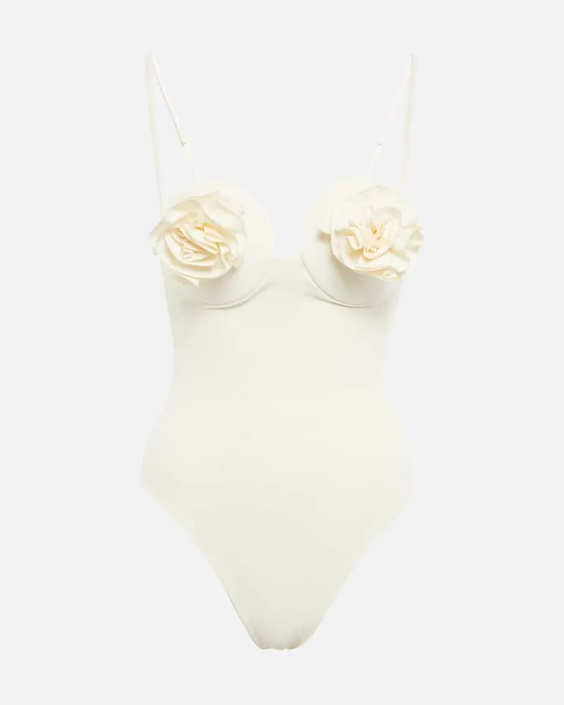 Magda Butrym Costume intero con applicazioni Bianco