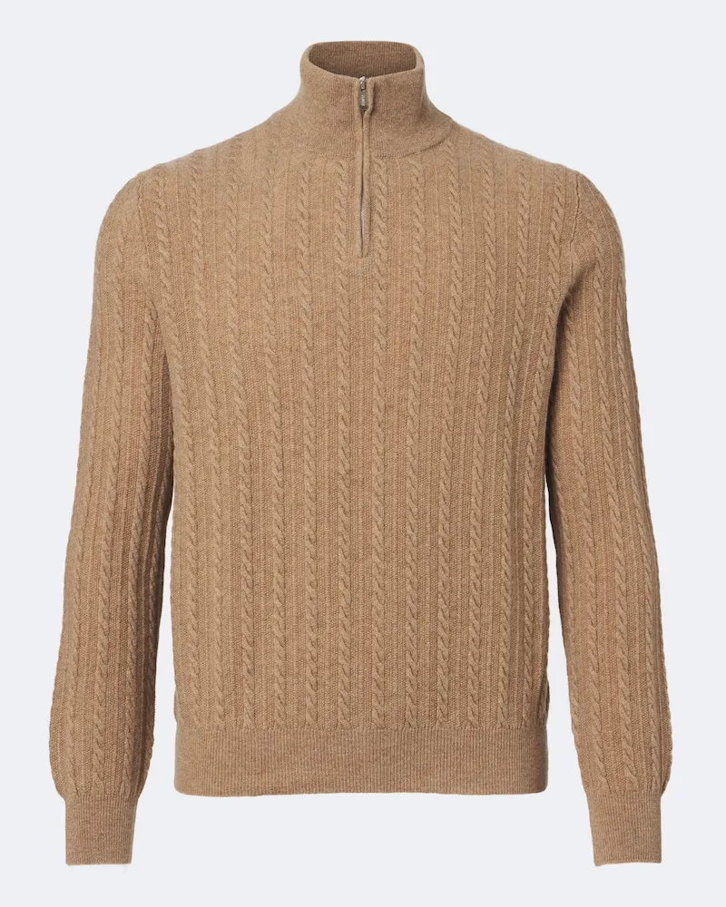 Fedeli Pullover in cashmere a trecce Marrone