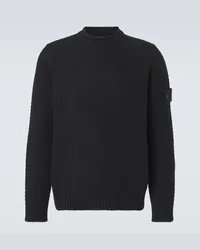 Stone Island Pullover Compass in lana Nero