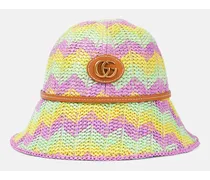 Gucci Cappello da pescatore effetto rafia Multicolore