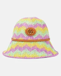 Gucci Cappello da pescatore effetto rafia Multicolore