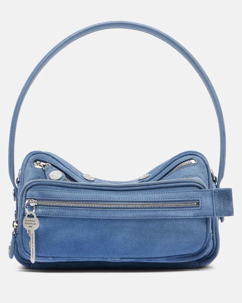 Acne Studios Borsa a spalla Camero Party in suede Blu