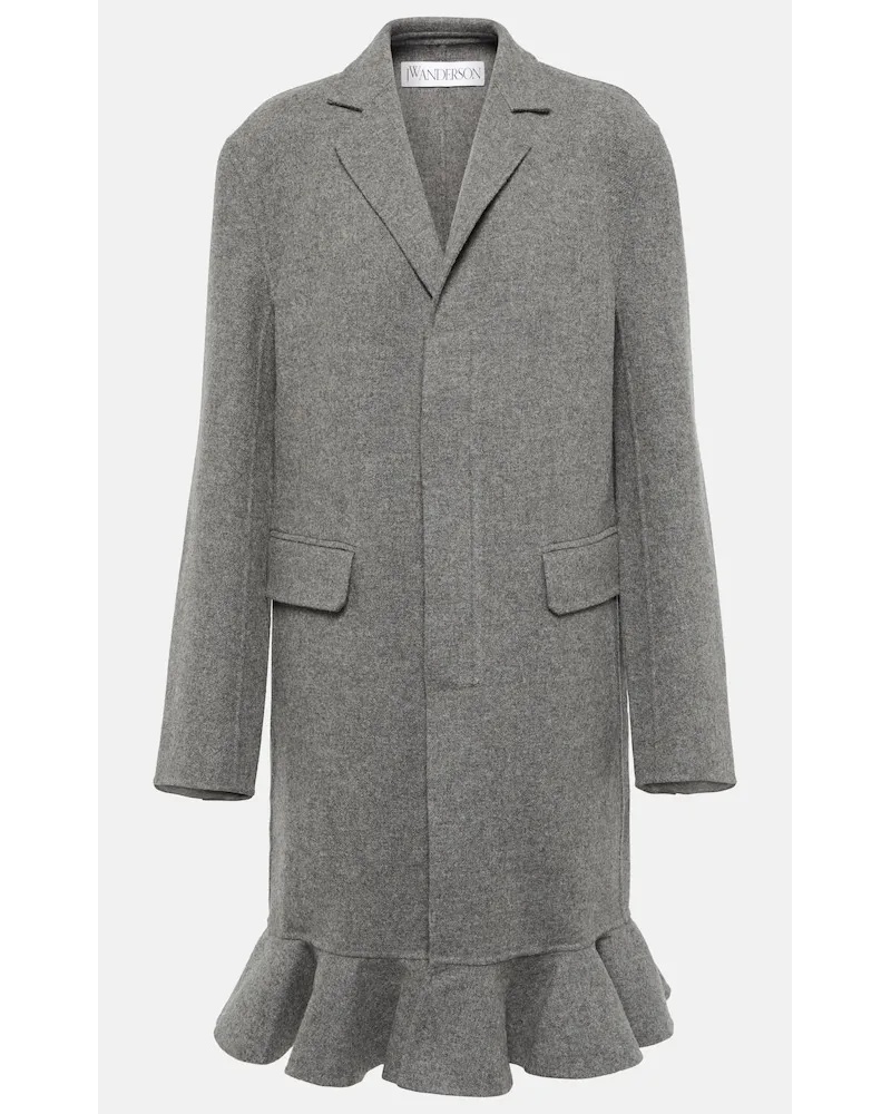 J.W.Anderson Cappotto in misto lana con volant Grigio