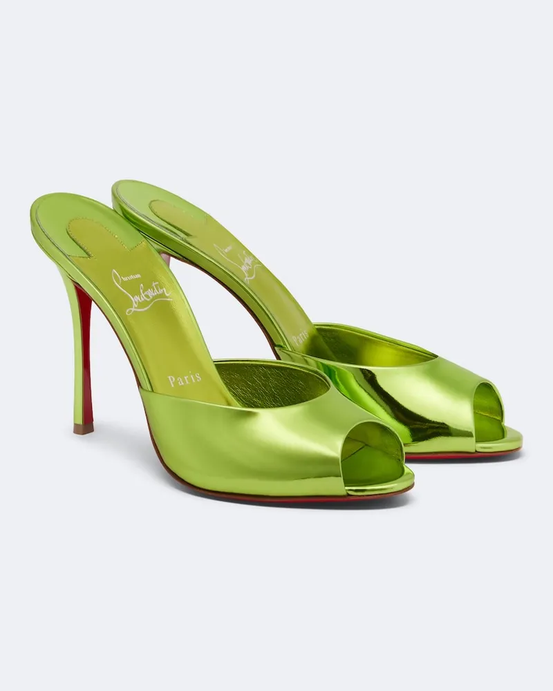 Christian Louboutin Mules Me Dolly in pelle metallizzata Verde