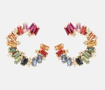 Orecchini Rainbow Spiral in oro 18kt con diamanti e zaffiri
