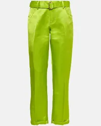 Tom Ford Pantaloni regular in seta Verde