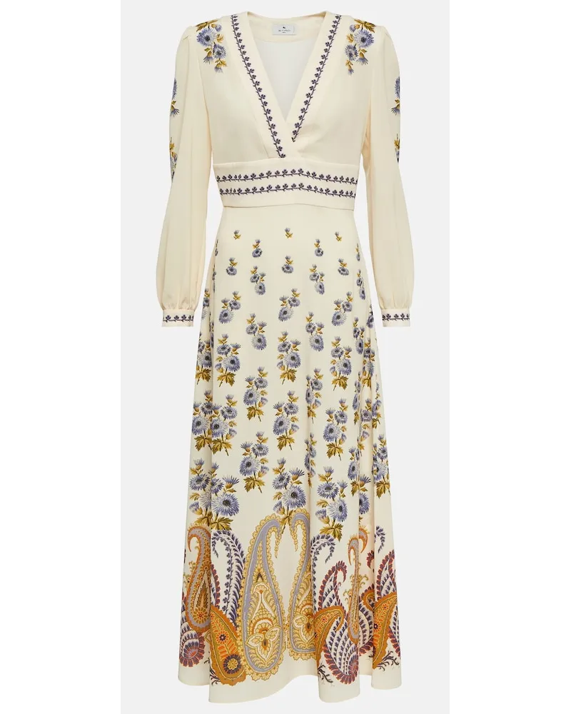 Etro Abito midi con stampa paisley Bianco