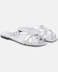 Jimmy Choo Sandali Jess in pelle metallizzata Argento