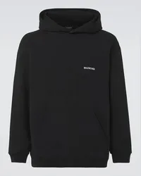 Balenciaga Felpa in cotone con logo Nero