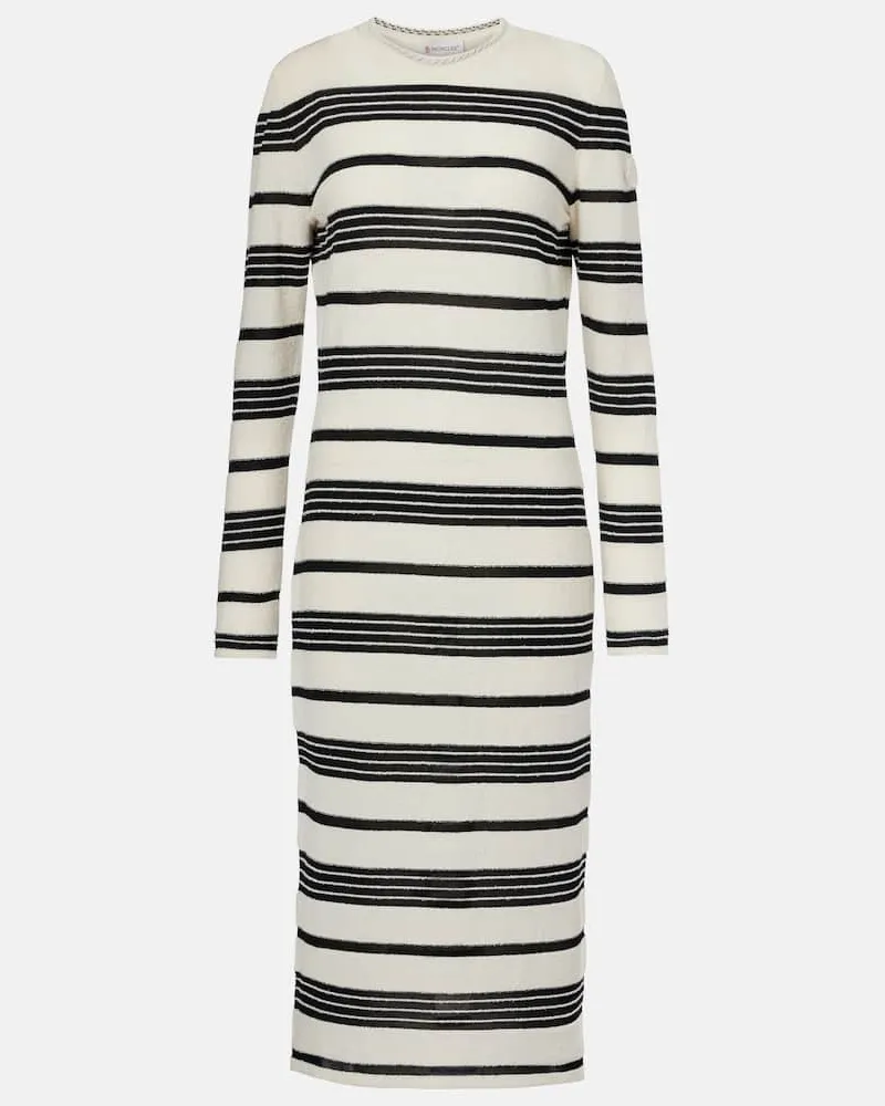 Moncler Abito midi in misto cotone Nero