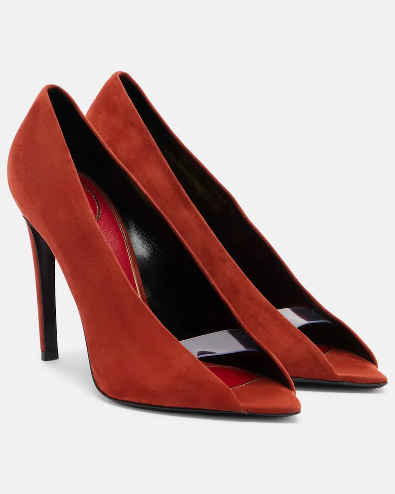 Valentino Garavani Pumps aperte in suede RÃ©vÃ©lÃ Rosso