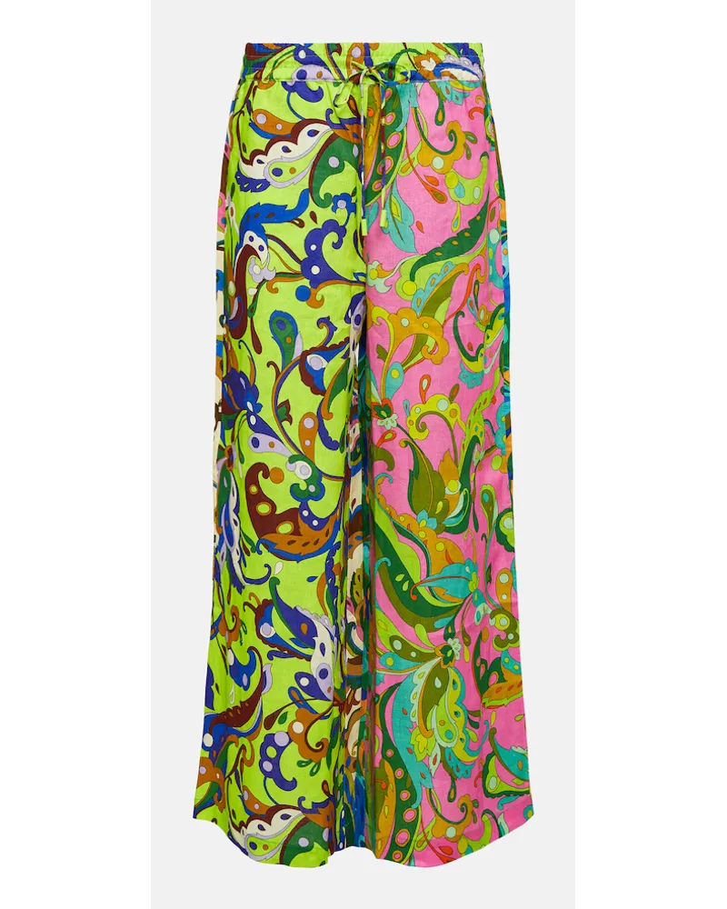 ALEMAIS AlÃ©mais Pantaloni Yvette in lino a gamba larga Multicolore