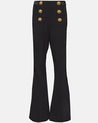 Balmain Pantaloni flared a vita bassa Nero