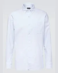 Tom Ford Camicia in popeline di cotone a righe Multicolore