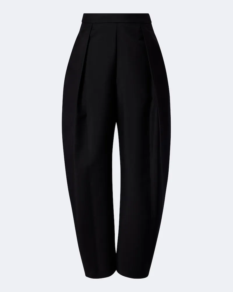 Róhe Róhe Pantaloni barrel in lana e mohair Nero
