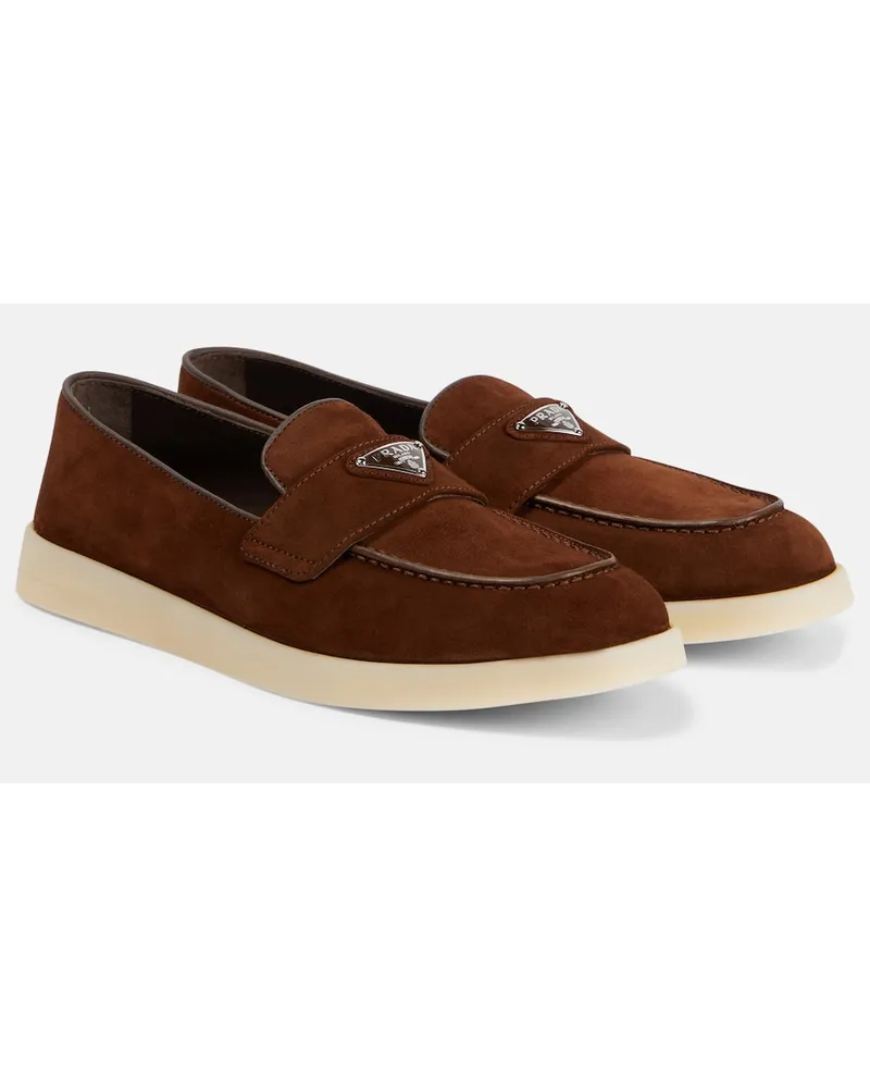 Prada Mocassini Saint Tropez in suede Marrone