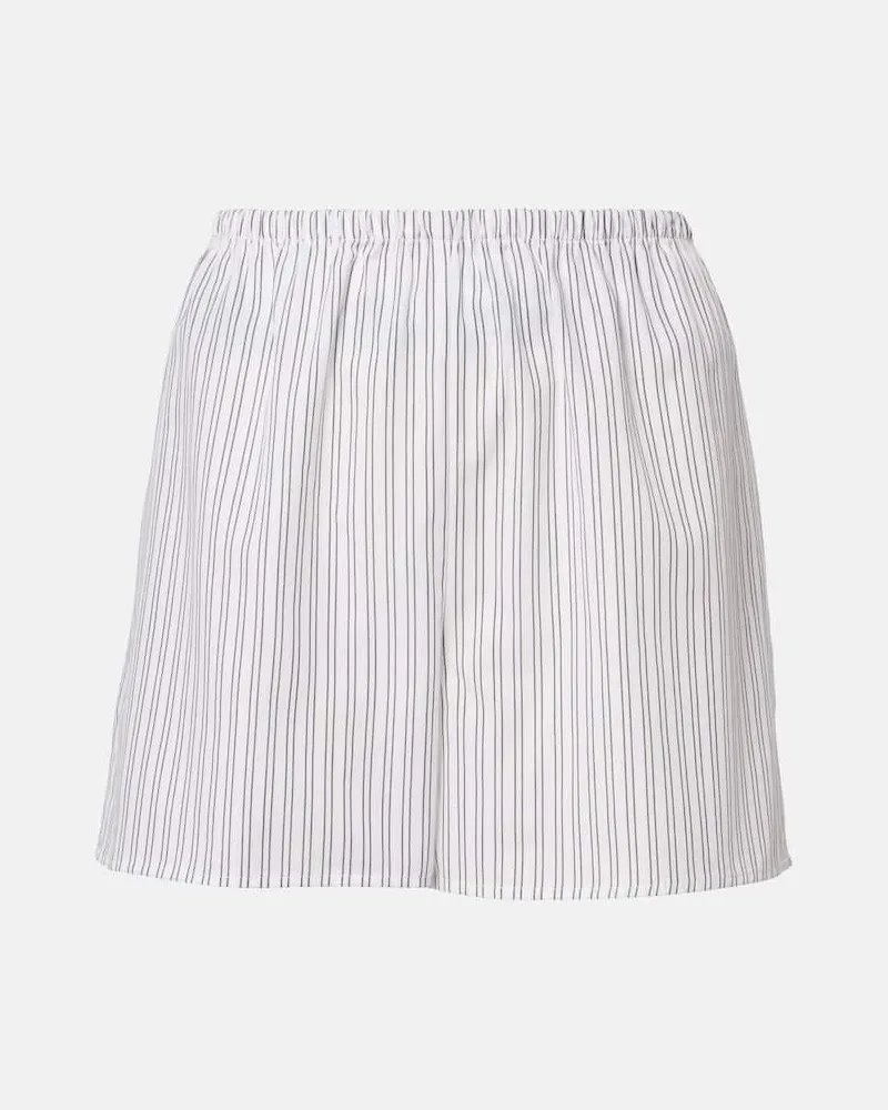 ASCENO Shorts Cairo in misto cotone a righe Bianco