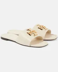 Tory Burch Sandali Eleanor T Monogram in pelle Bianco