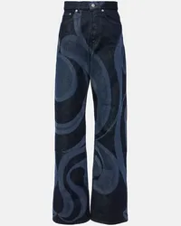 Dries van Noten Jeans regular con stampa Blu