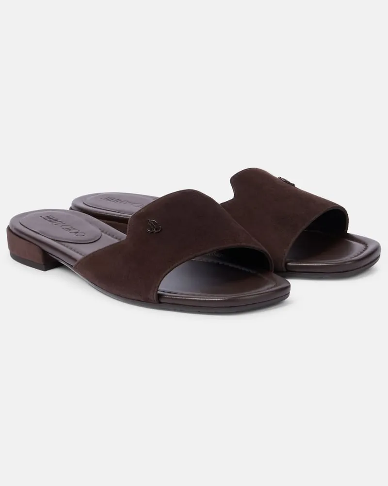 Jimmy Choo Mules Dina in suede Marrone