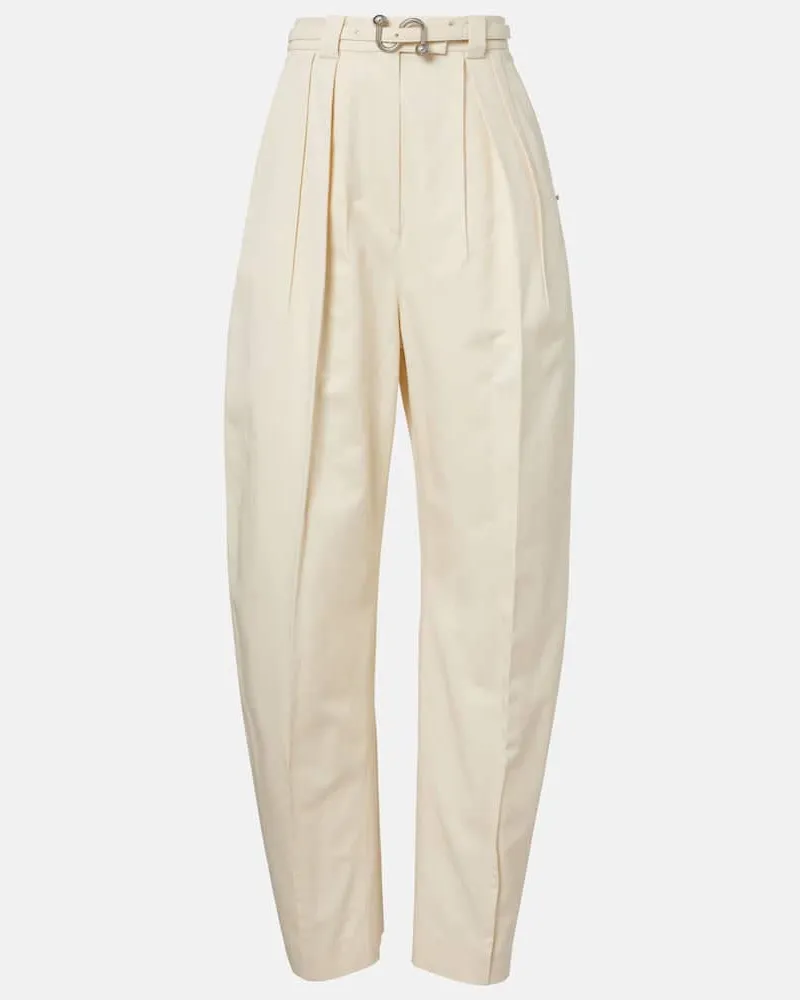 SPORTMAX Pantaloni Idoneo in gabardine di cotone Bianco