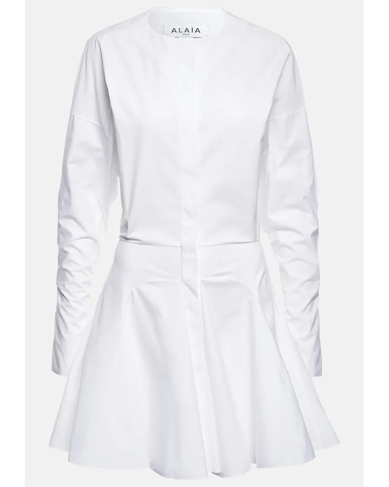 Alaïa AlaÃ¯a Miniabito in popeline di cotone Bianco