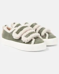 INUIKII Sneakers in suede con shearling Verde