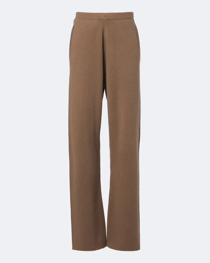 extreme cashmere Pantaloni N°479 Runaway in misto cashmere Marrone