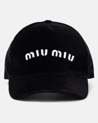 Miu Miu Cappello da baseball in denim con logo Multicolore